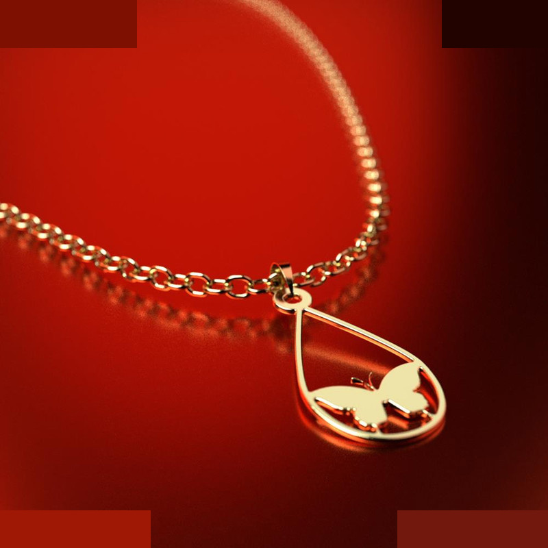 نیم ست طلا 18 عیار زنانه مدوپد مدل پروانه کد NA11338