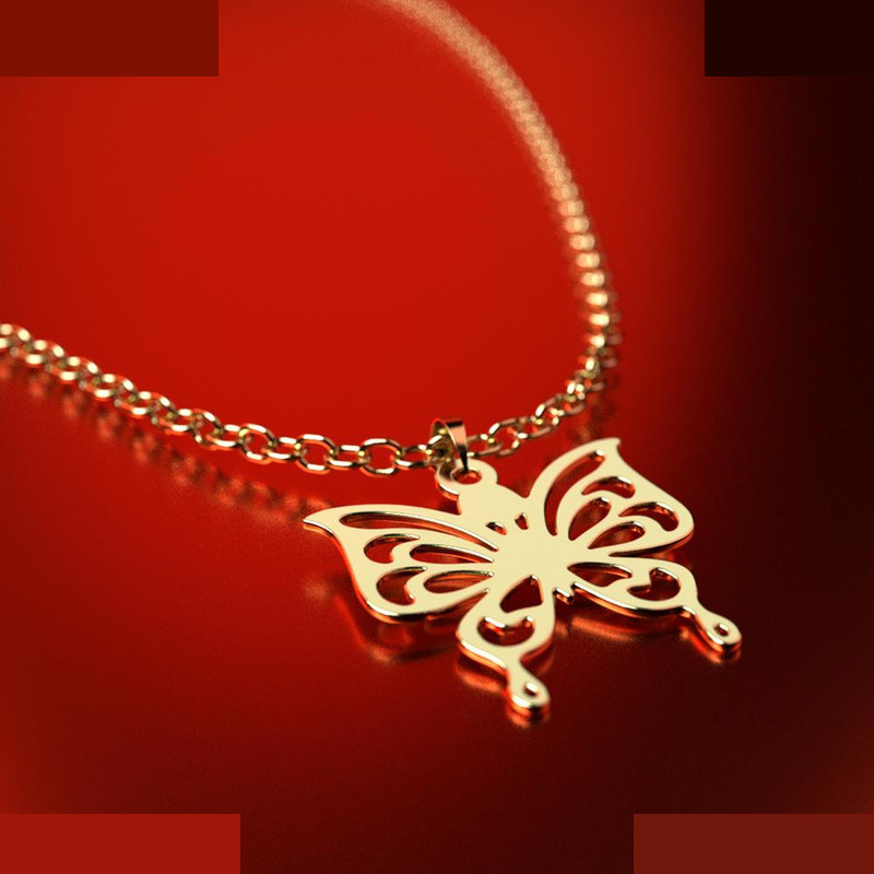 نیم ست طلا 18 عیار زنانه مدوپد مدل پروانه کد NA11397