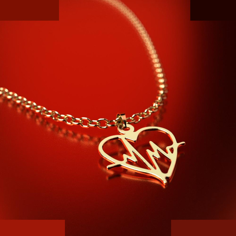 نیم ست طلا 18 عیار زنانه مدوپد مدل قلب و نبض کد NA11433