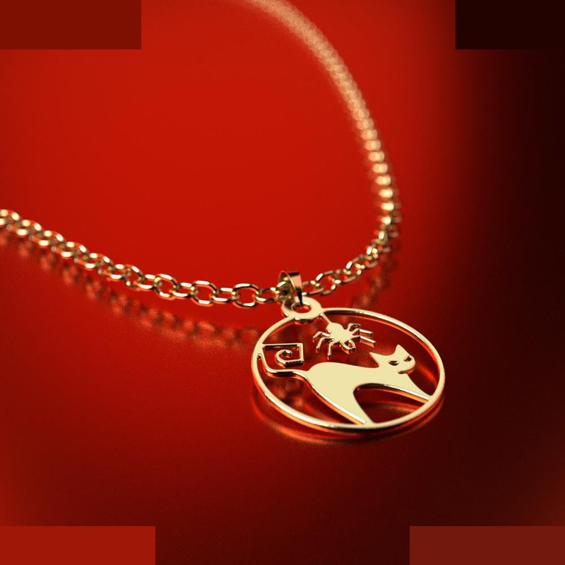 نیم ست طلا 18 عیار زنانه مدوپد مدل گربه کد NA11464