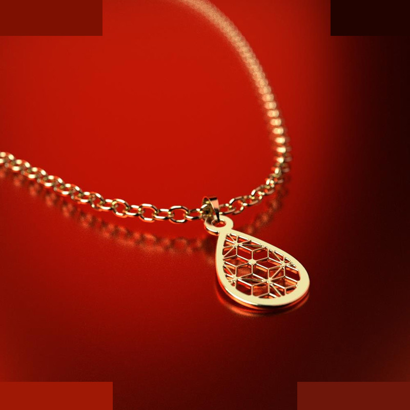 نیم ست طلا 18 عیار زنانه مدوپد مدل هندسی کد NA11483