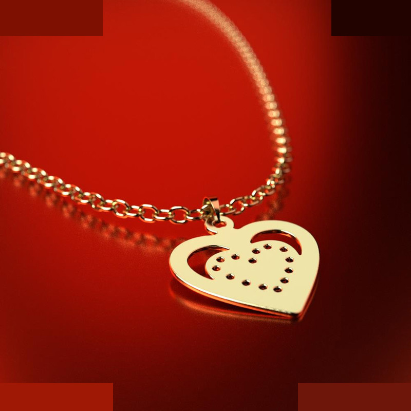 نیم ست طلا 18 عیار زنانه مدوپد مدل قلب کد NA11495