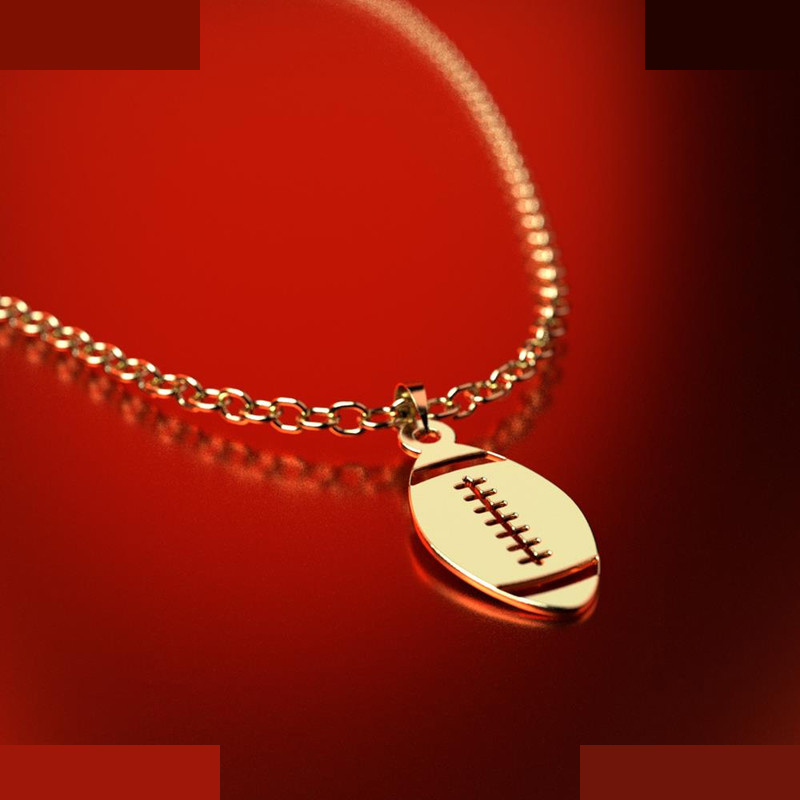 نیم ست طلا 18 عیار زنانه مدوپد مدل توپ راگبی کد NA11549