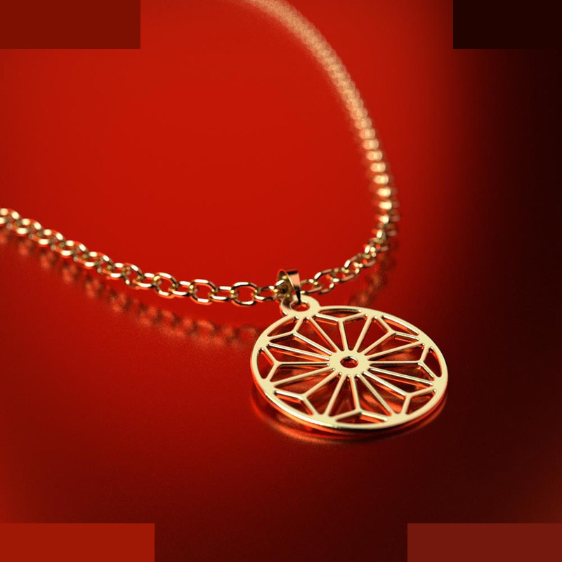 نیم ست طلا 18 عیار زنانه مدوپد مدل خورشید هندسی کد NA11816