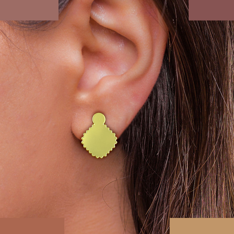 نیم ست طلا 18 عیار زنانه مدوپد مدل هندسی کد NA14606