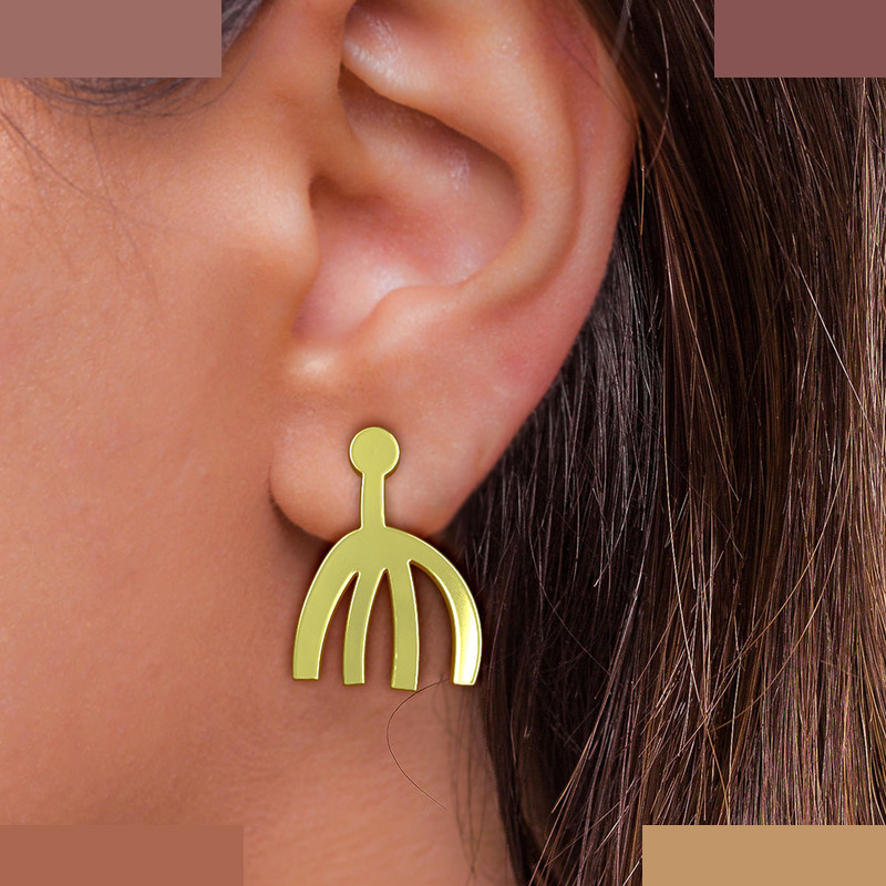 نیم ست طلا 18 عیار زنانه مدوپد مدل هندسی کد NA15042