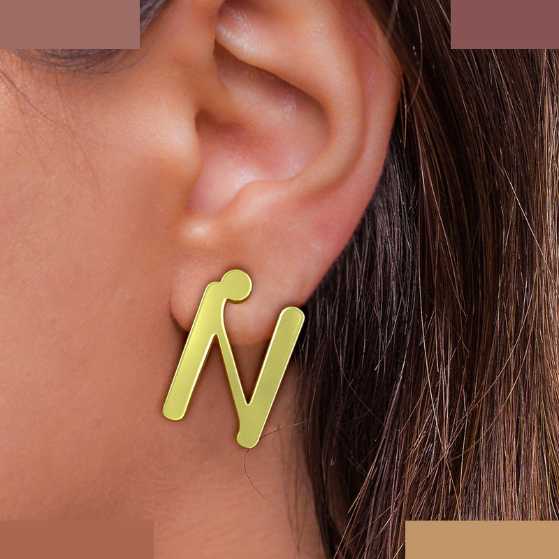 نیم ست طلا 18 عیار زنانه مدوپد مدل حرف N کد NA16794