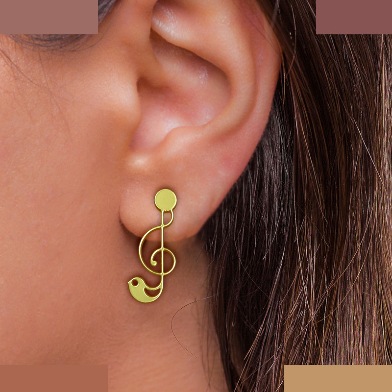 گوشواره طلا 18 عیار زنانه مدوپد مدل گنجشک کد GA1-10251