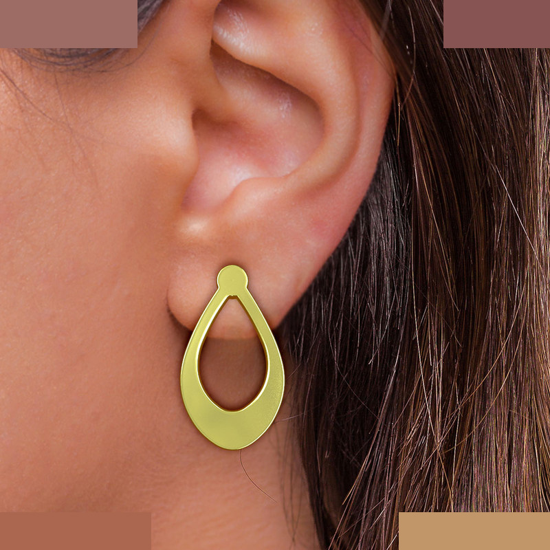 گوشواره طلا 18 عیار زنانه مدوپد مدل اشک کد GA1-10306