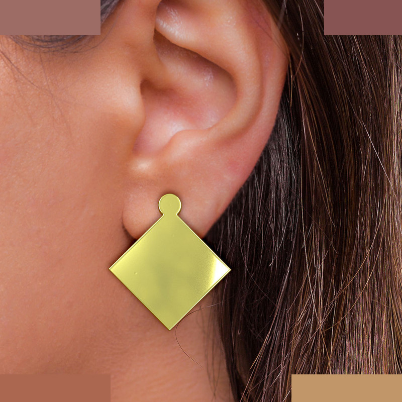 گوشواره طلا 18 عیار زنانه مدوپد مدل اسلیمی کد GA1-10336