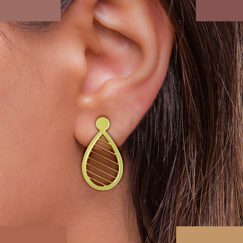 گوشواره طلا 18 عیار زنانه مدوپد مدل اشک کد GA1-10472