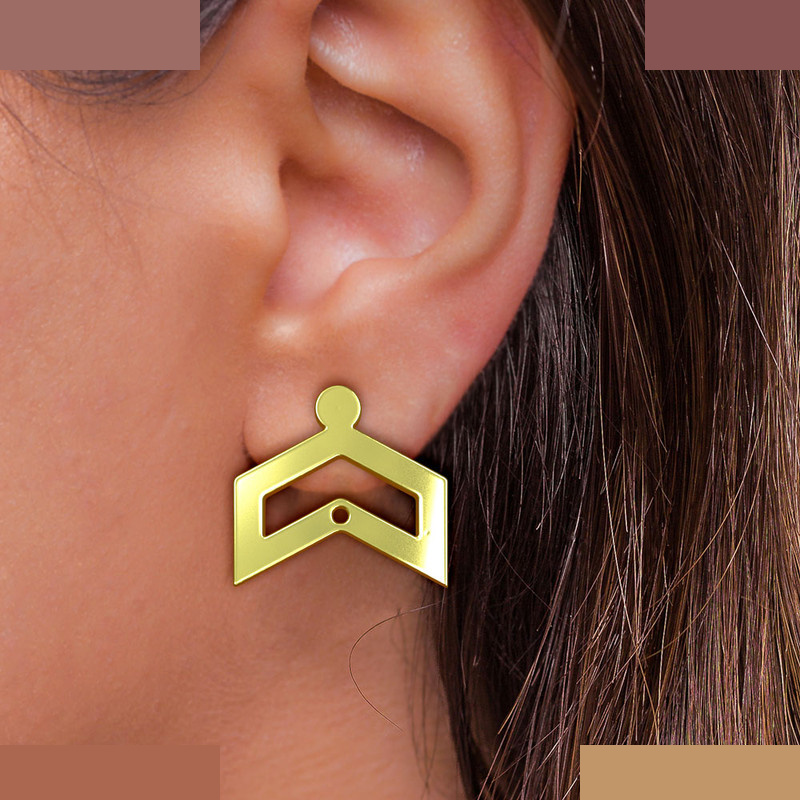 گوشواره طلا 18 عیار زنانه مدوپد مدل فلش کد GA1-10720