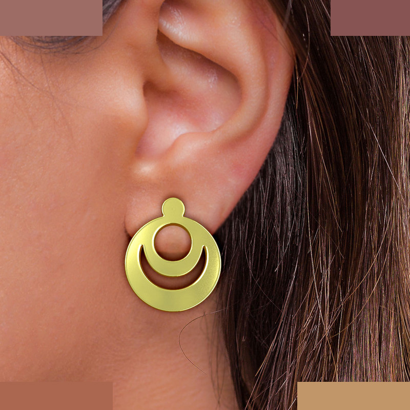 گوشواره طلا 18 عیار زنانه مدوپد مدل دایره کد GA1-10770