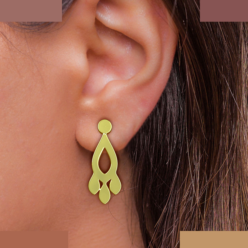 گوشواره طلا 18 عیار زنانه مدوپد مدل اشک کد GA1-10841