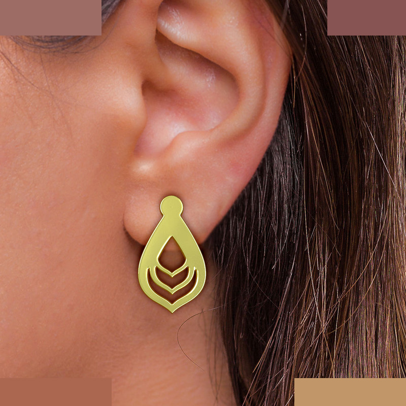 گوشواره طلا 18 عیار زنانه مدوپد مدل اشک کد GA1-10958