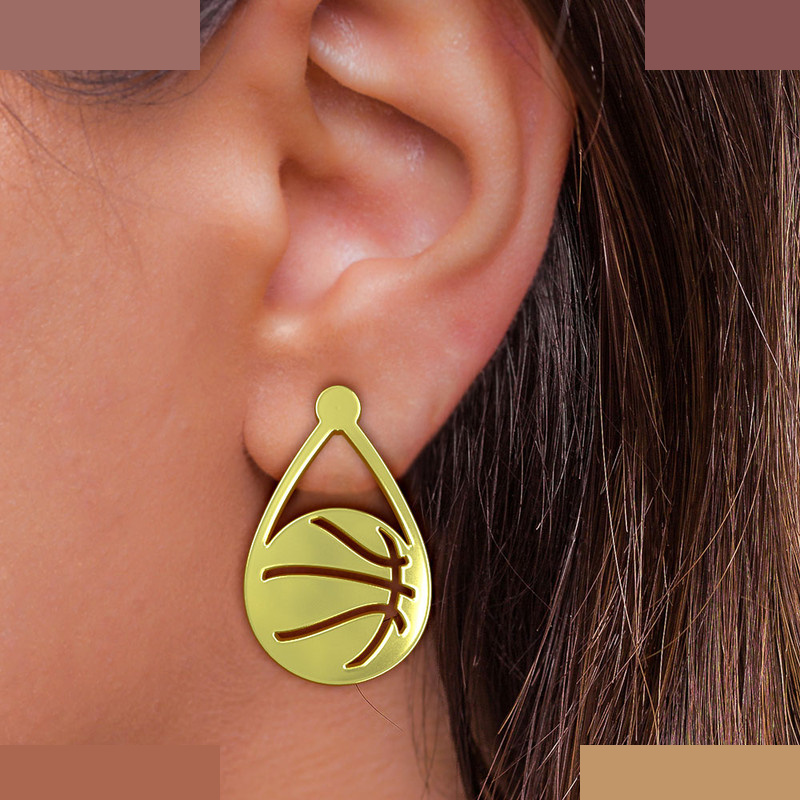 گوشواره طلا 18 عیار زنانه مدوپد مدل  بسکتبال کد GA1-11261