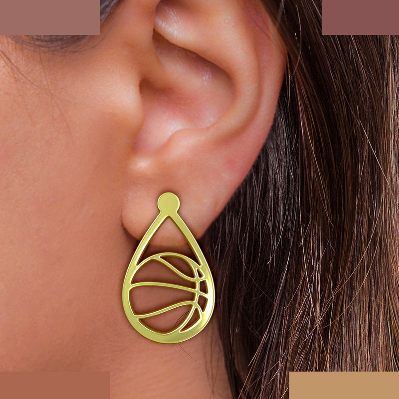 گوشواره طلا 18 عیار زنانه مدوپد مدل  بسکتبال کد GA1-11262