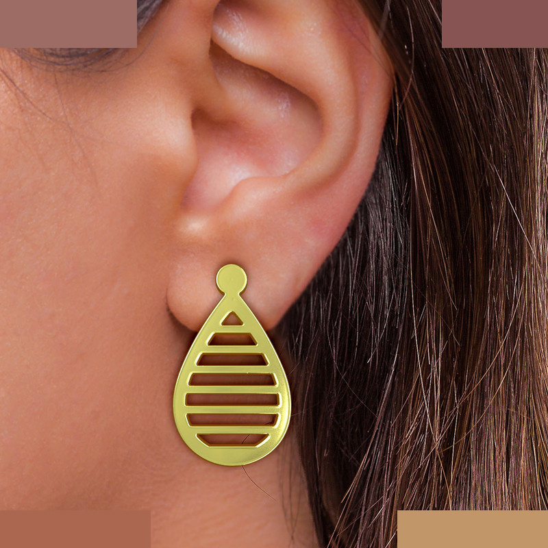 گوشواره طلا 18 عیار زنانه مدوپد مدل اشک کد GA1-11330