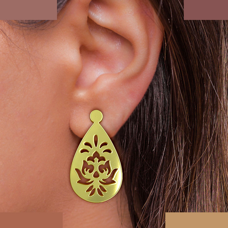 گوشواره طلا 18 عیار زنانه مدوپد مدل اشک کد GA1-11542