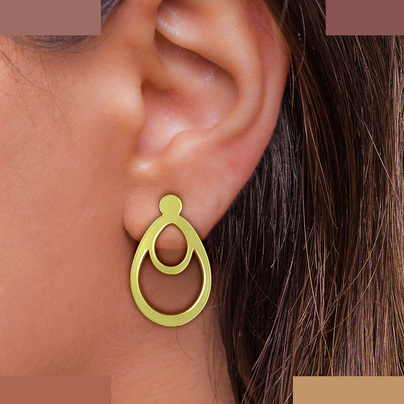 گوشواره طلا 18 عیار زنانه مدوپد مدل اشک کد GA1-11782