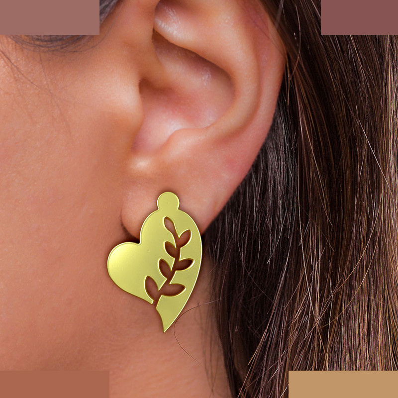 گوشواره طلا 18 عیار زنانه مدوپد مدل قلب کد GA1-11795