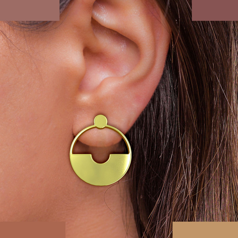 گوشواره طلا 18 عیار زنانه مدوپد مدل دایره کد GA1-11818