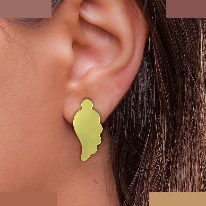 گوشواره طلا 18 عیار زنانه مدوپد مدل بال کد GA1-11908