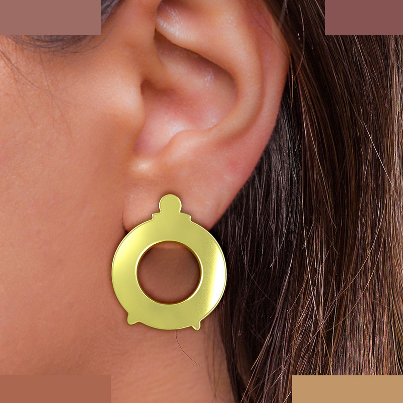 گوشواره طلا 18 عیار زنانه مدوپد مدل دایره کد GA1-11986