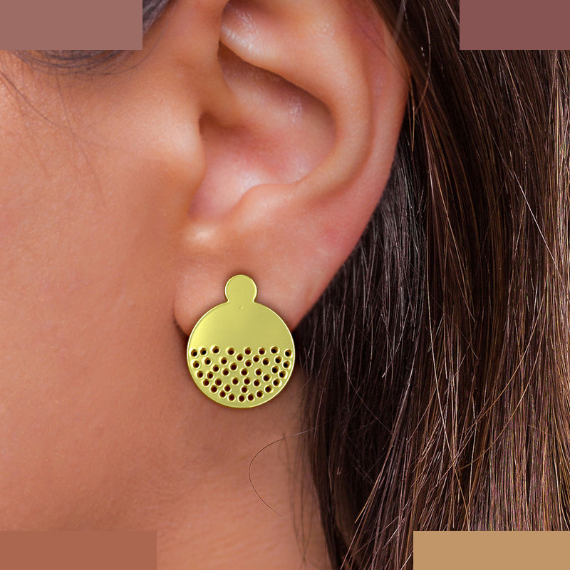 گوشواره طلا 18 عیار زنانه مدوپد مدل دایره کد GA1-11993