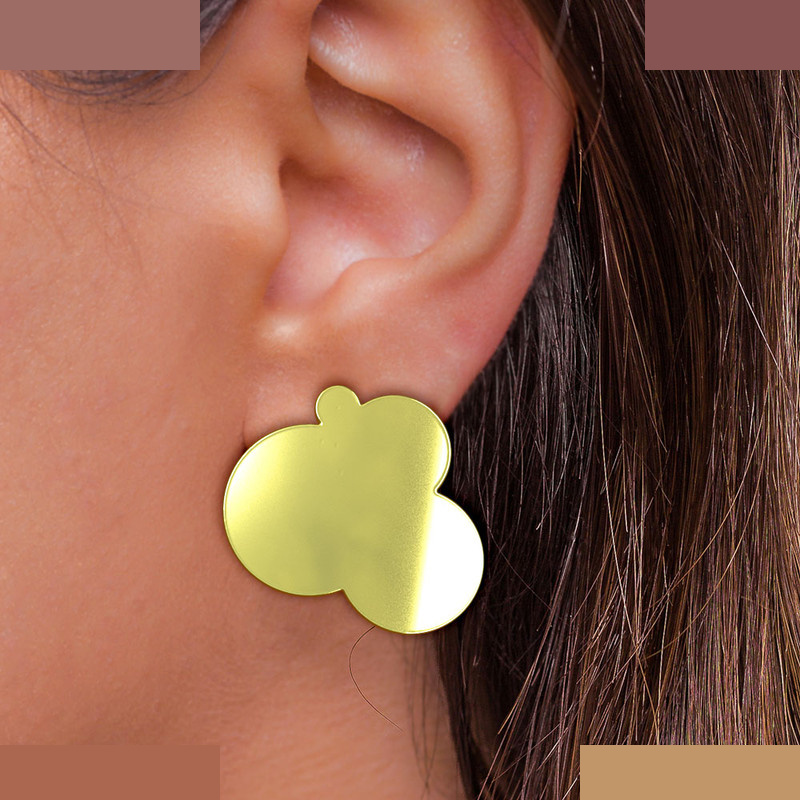 گوشواره طلا 18 عیار زنانه مدوپد مدل ابر کد GA1-12024