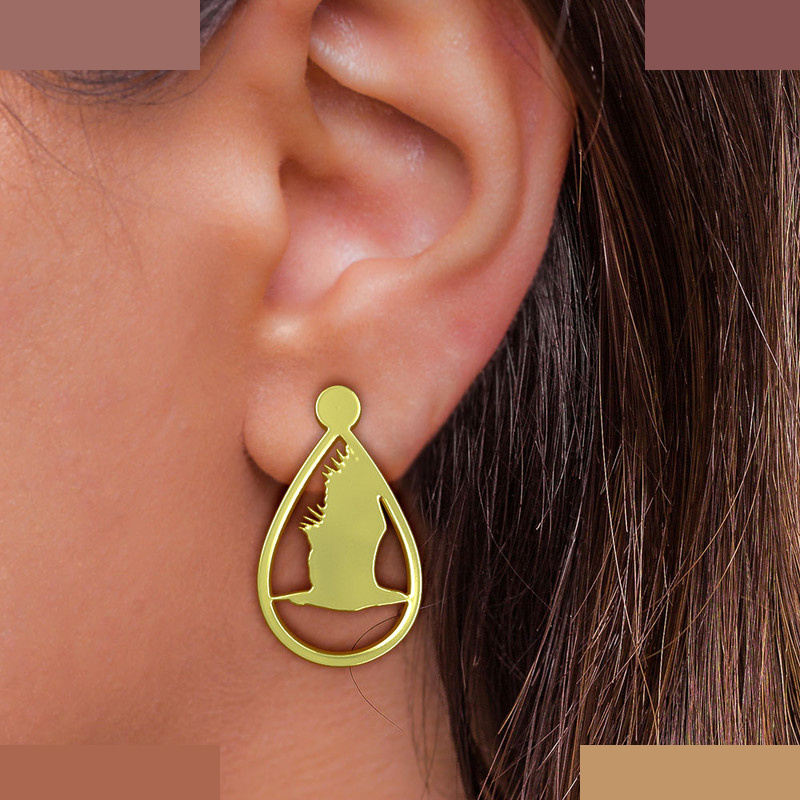 گوشواره طلا 18 عیار زنانه مدوپد مدل پرنده کد GA1-12253