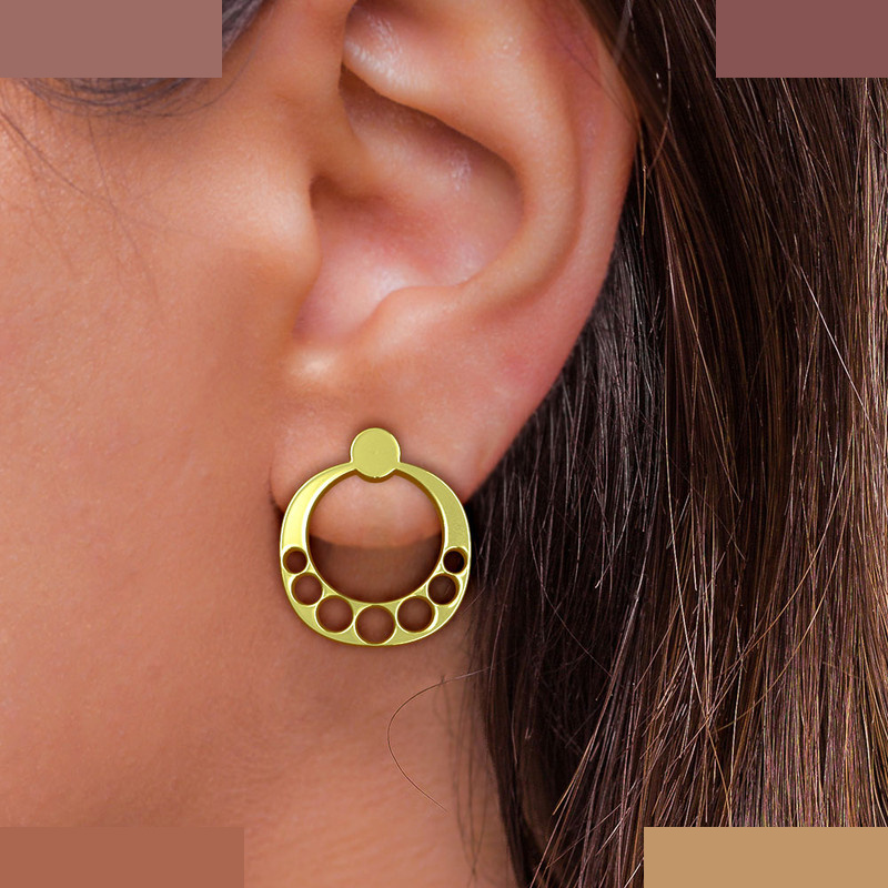 گوشواره طلا 18 عیار زنانه مدوپد مدل دایره کد GA1-12332