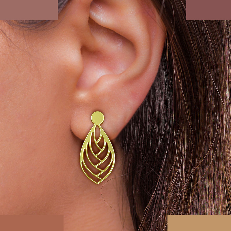 گوشواره طلا 18 عیار زنانه مدوپد مدل اشک کد GA1-12398