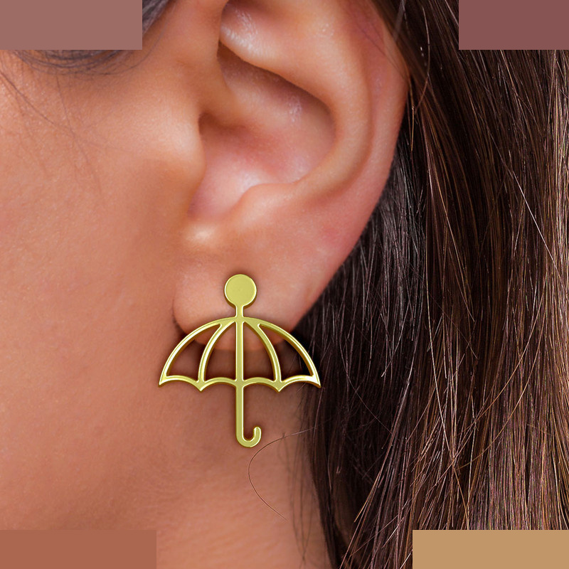 گوشواره طلا 18 عیار زنانه مدوپد مدل چتر کد GA1-12435