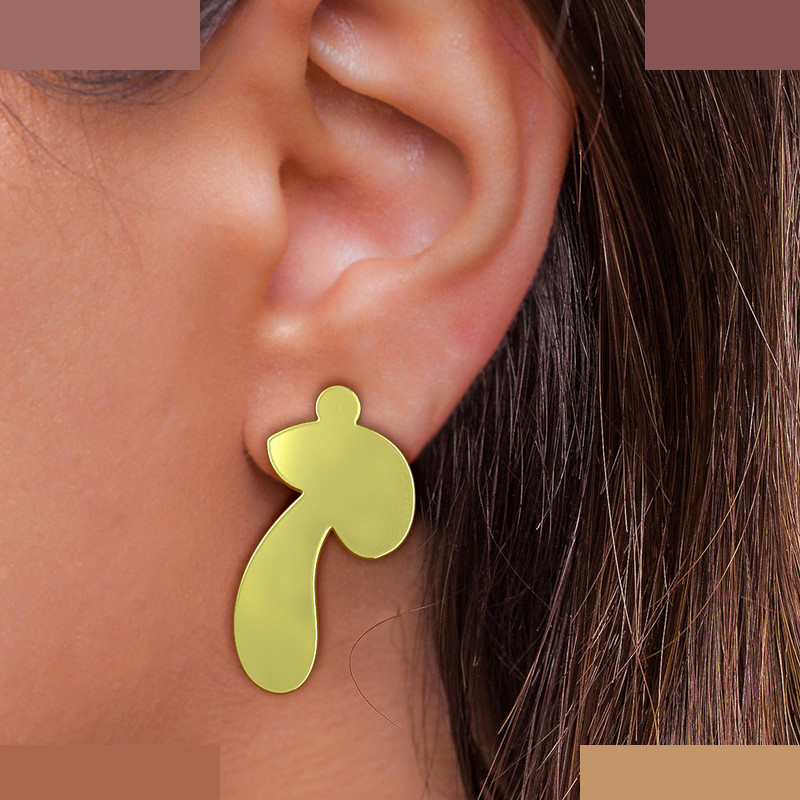 گوشواره طلا 18 عیار زنانه مدوپد مدل قارچ کد GA1-12489