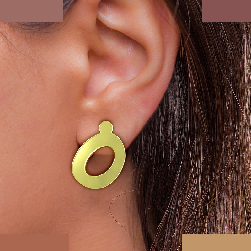 گوشواره طلا 18 عیار زنانه مدوپد مدل دایره کد GA1-12649