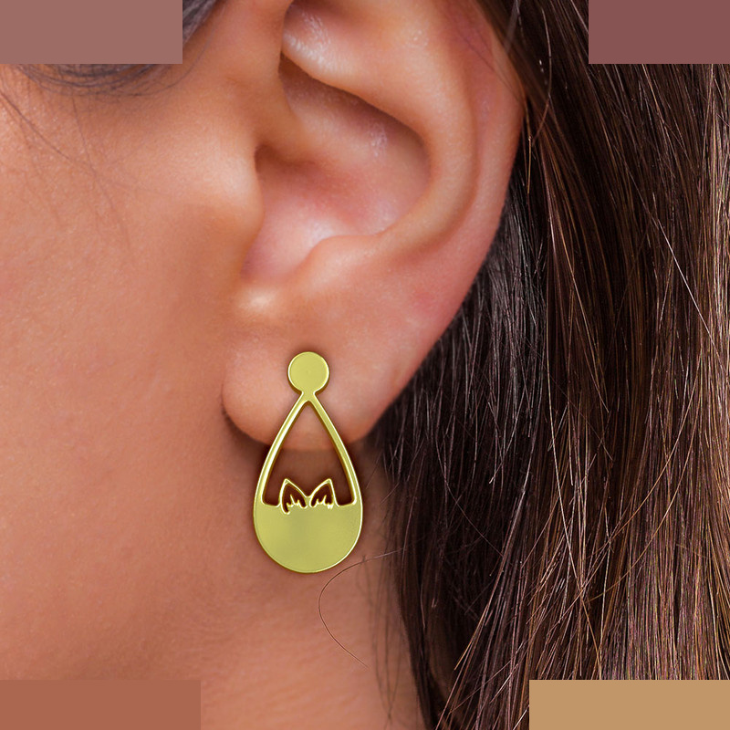 گوشواره طلا 18 عیار زنانه مدوپد مدل گل کد GA1-12663