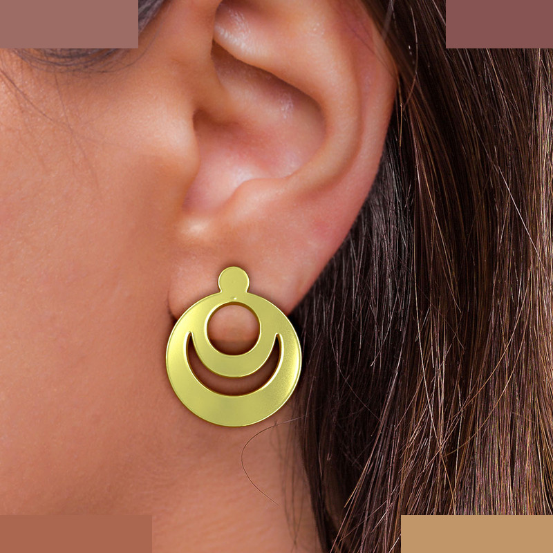 گوشواره طلا 18 عیار زنانه مدوپد مدل دایره کد GA1-12691