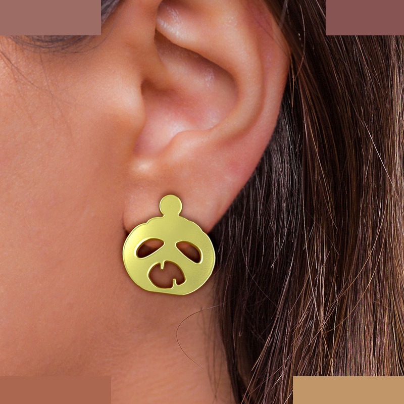 گوشواره طلا 18 عیار زنانه مدوپد مدل هالووین کد GA1-12901