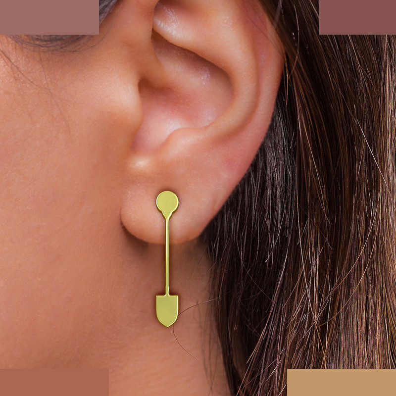 گوشواره طلا 18 عیار زنانه مدوپد مدل بیل کد GA1-12932