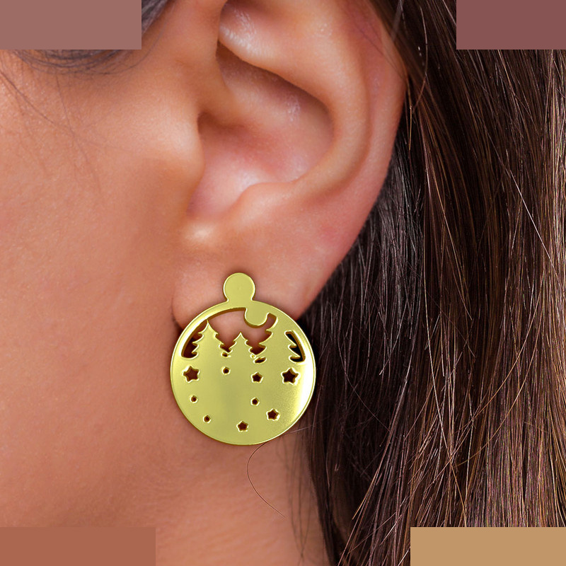 گوشواره طلا 18 عیار زنانه مدوپد مدل درخت کد GA1-12962