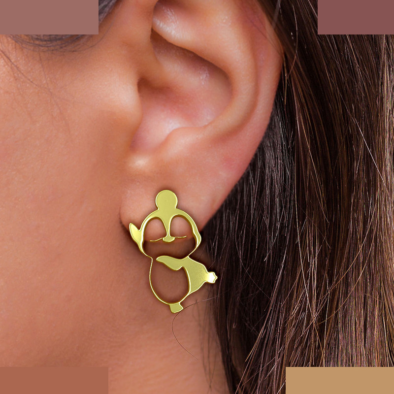 گوشواره طلا 18 عیار زنانه مدوپد مدل پنگوئن کد GA1-12964 گوشواره طلا 18 عیار زنانه مدوپد مدل پنگوئن کد GA1-12964