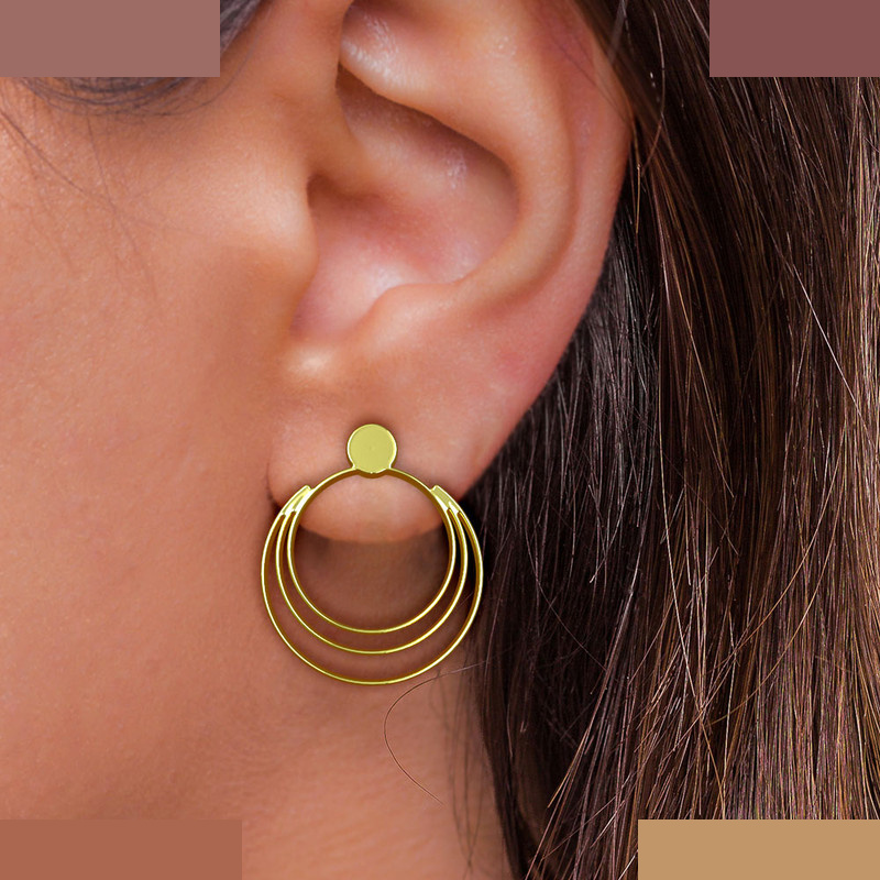 گوشواره طلا 18 عیار زنانه مدوپد مدل دایره کد GA1-12987