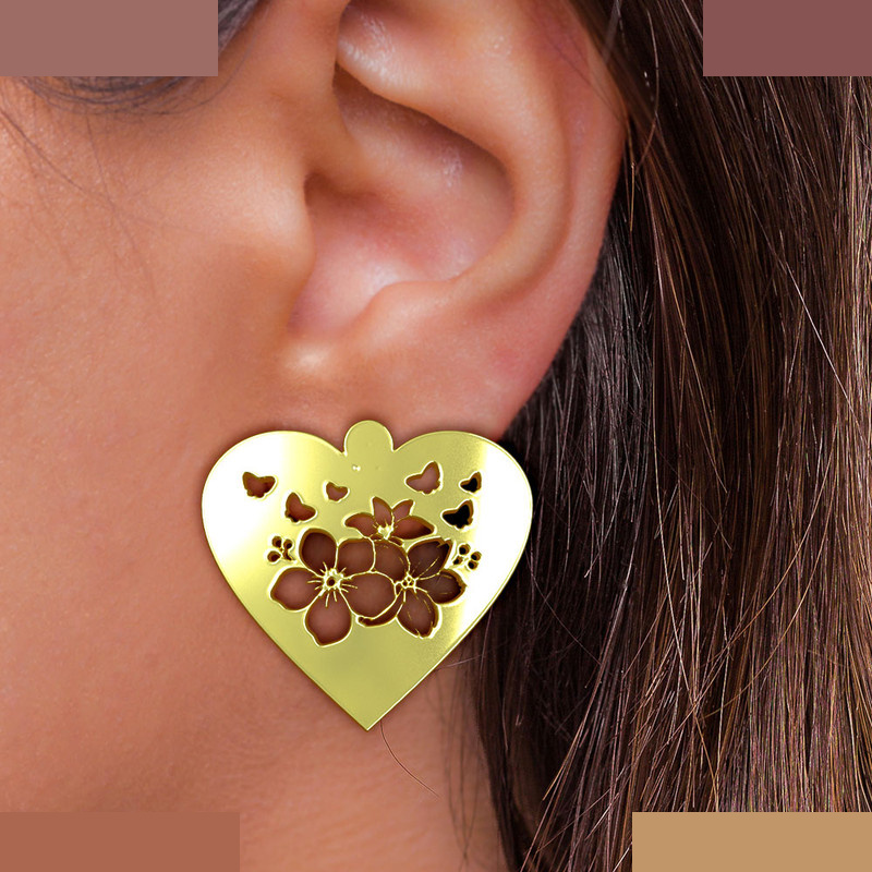 گوشواره طلا 18 عیار زنانه مدوپد مدل گل کد GA1-13035