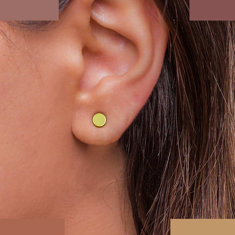 گوشواره طلا 18 عیار زنانه مدوپد مدل هندسی کد GA1-13174