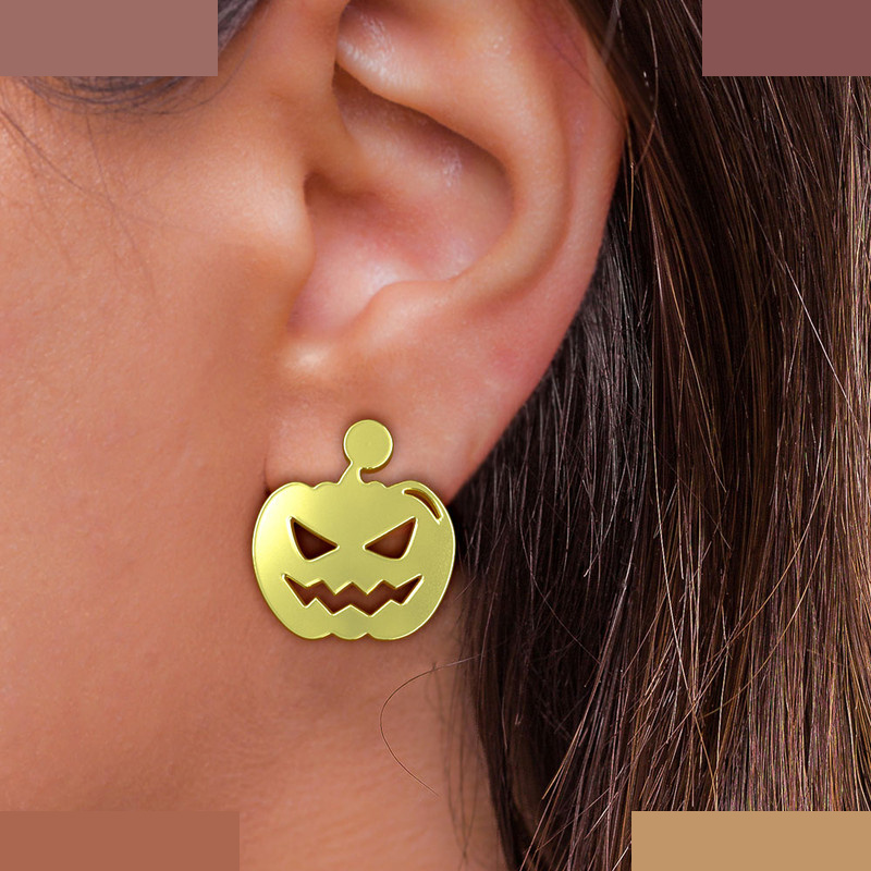 گوشواره طلا 18 عیار زنانه مدوپد مدل هالووین کد GA1-13417