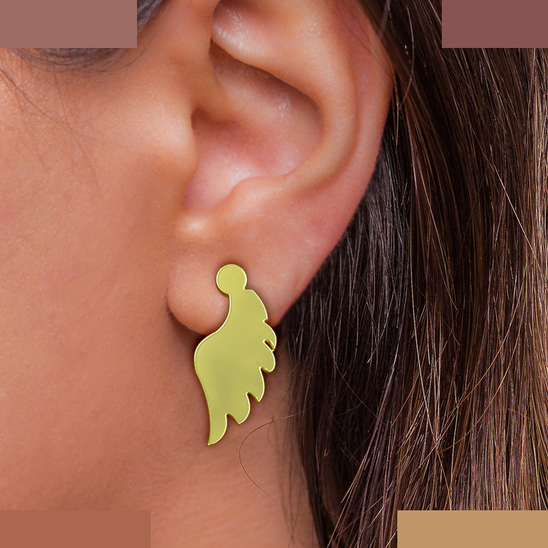 گوشواره طلا 18 عیار زنانه مدوپد مدل هندسی کد GA1-13516