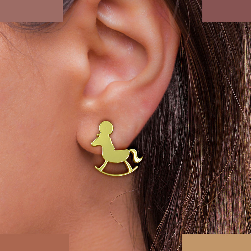 گوشواره طلا 18 عیار زنانه مدوپد مدل اسب کد GA1-13753