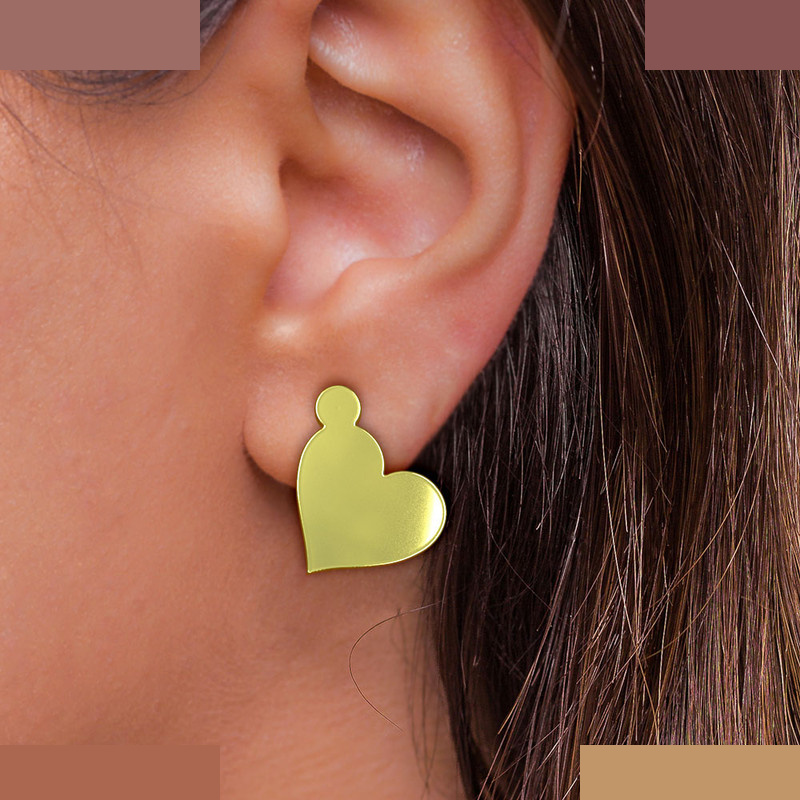 گوشواره طلا 18 عیار زنانه مدوپد مدل قلب کد GA1-13879