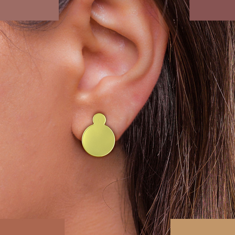 گوشواره طلا 18 عیار زنانه مدوپد مدل دایره کد GA1-14102